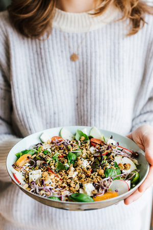 radish and spinach sunny salad